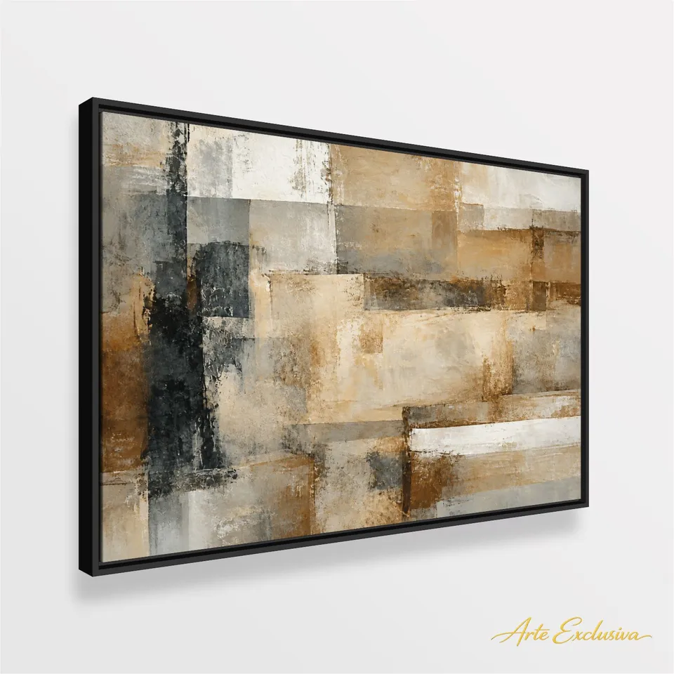 Quadro Abstrato Fragmentos do Tempo em Harmonia
