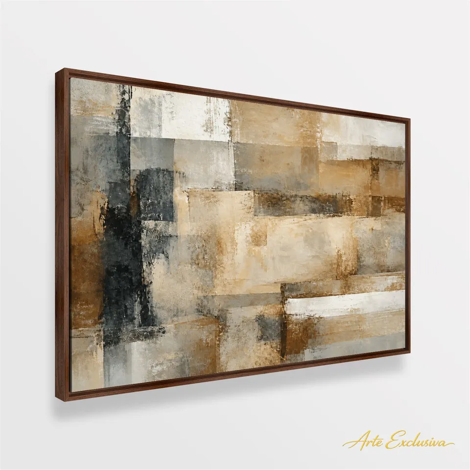 Quadro Abstrato Fragmentos do Tempo em Harmonia