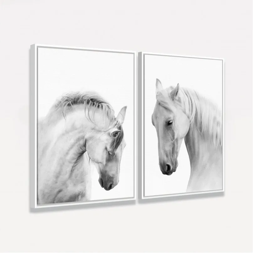 Quadro Cavalos Brancos Duo decorativo