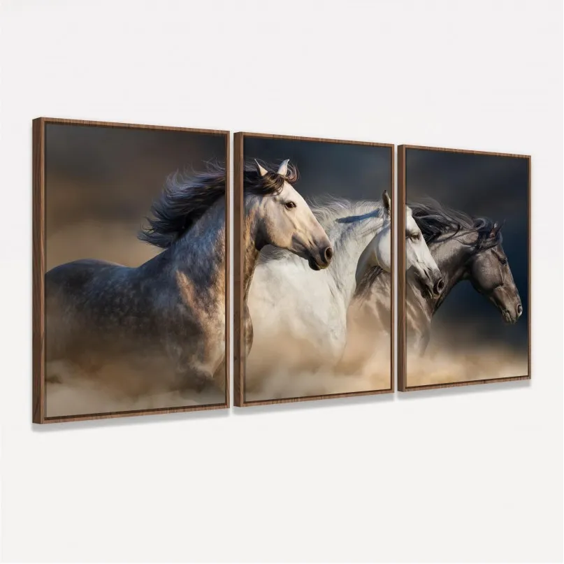 Quadro Cavalos em Arte - Trio de Cavalos
