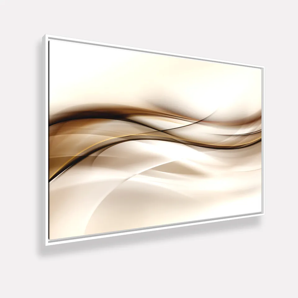 Quadro Abstrato Ondas em Tons Bege com Marrom