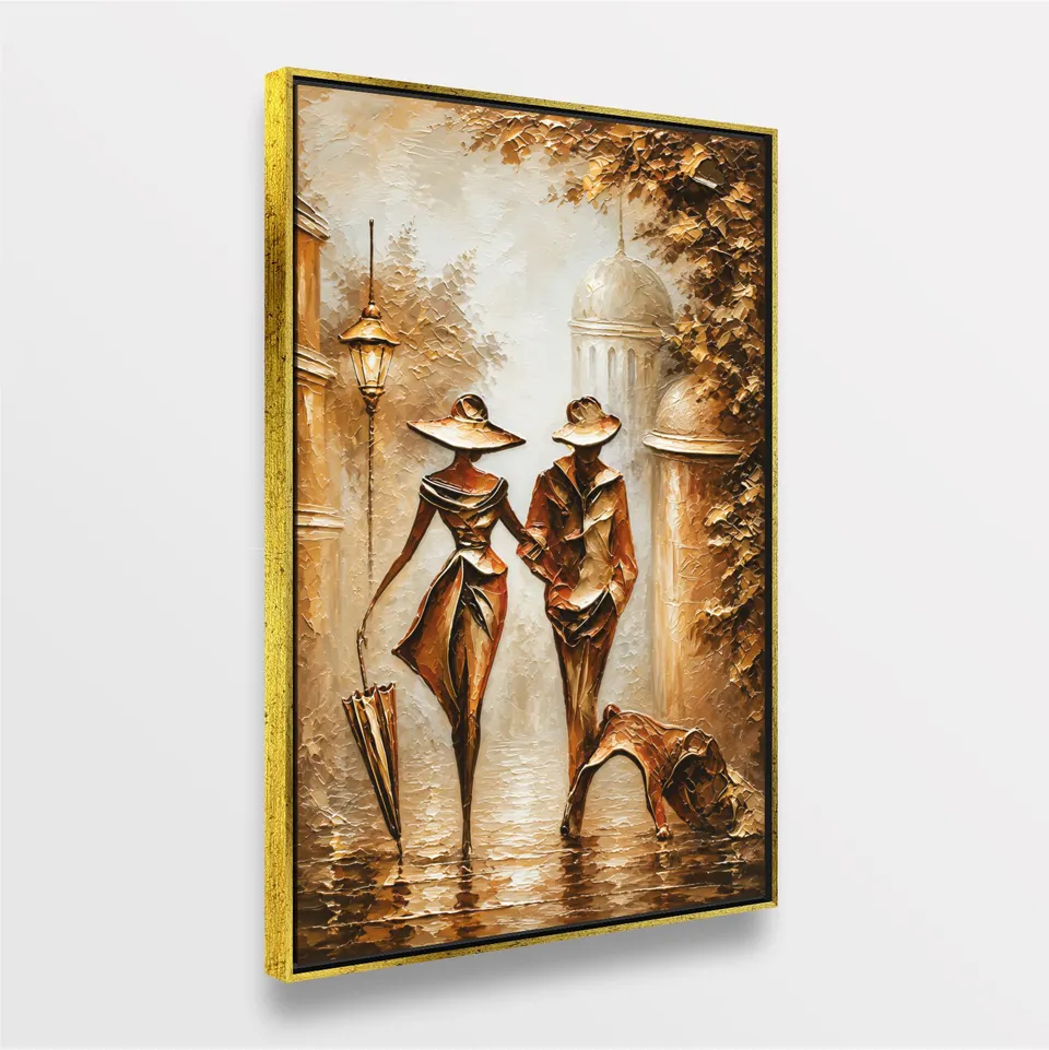 Quadro Abstrato Casal Elegância Vintage