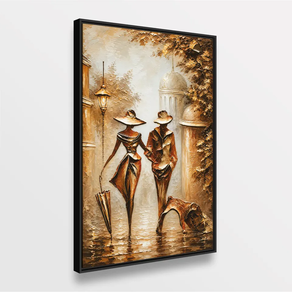 Quadro Abstrato Casal Elegância Vintage