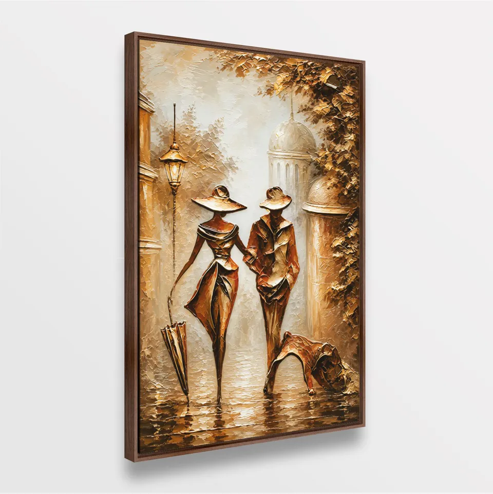 Quadro Abstrato Casal Elegância Vintage