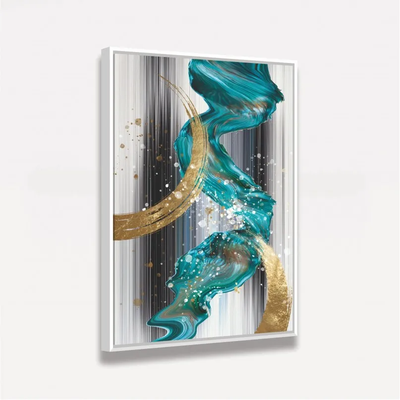 Quadro Abstrato Ouro Moderno Nordic Luxo