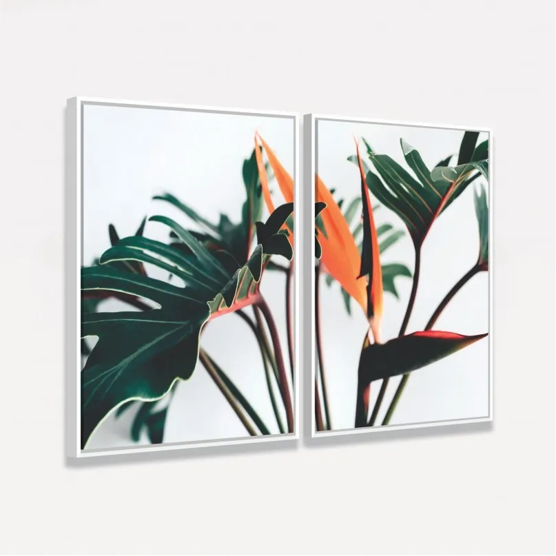 Quadro Folhas de Strelizia - Duo Tropical Exótico Quadro Folhas de Strelizia - Duo Tropical Exótico