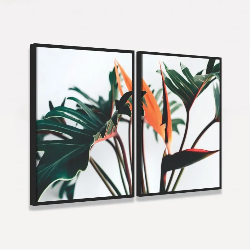 Quadro Folhas de Strelizia - Duo Tropical Exótico Quadro Folhas de Strelizia - Duo Tropical Exótico