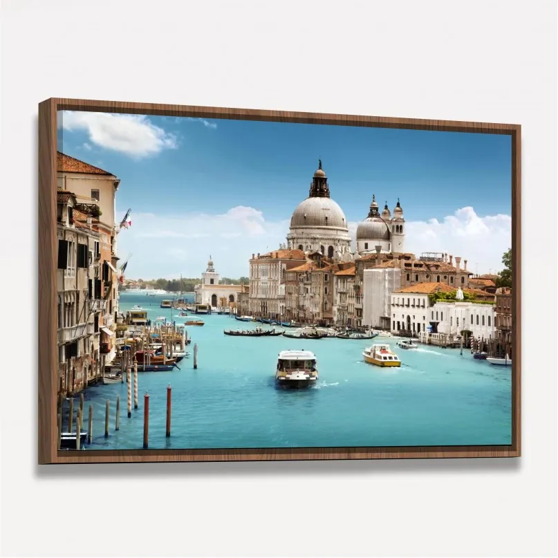 Quadro Paisagem Cidade Canal de Veneza - Lindas Águas Azuis Quadro Paisagem Cidade Canal de Veneza - Lindas Águas Azuis