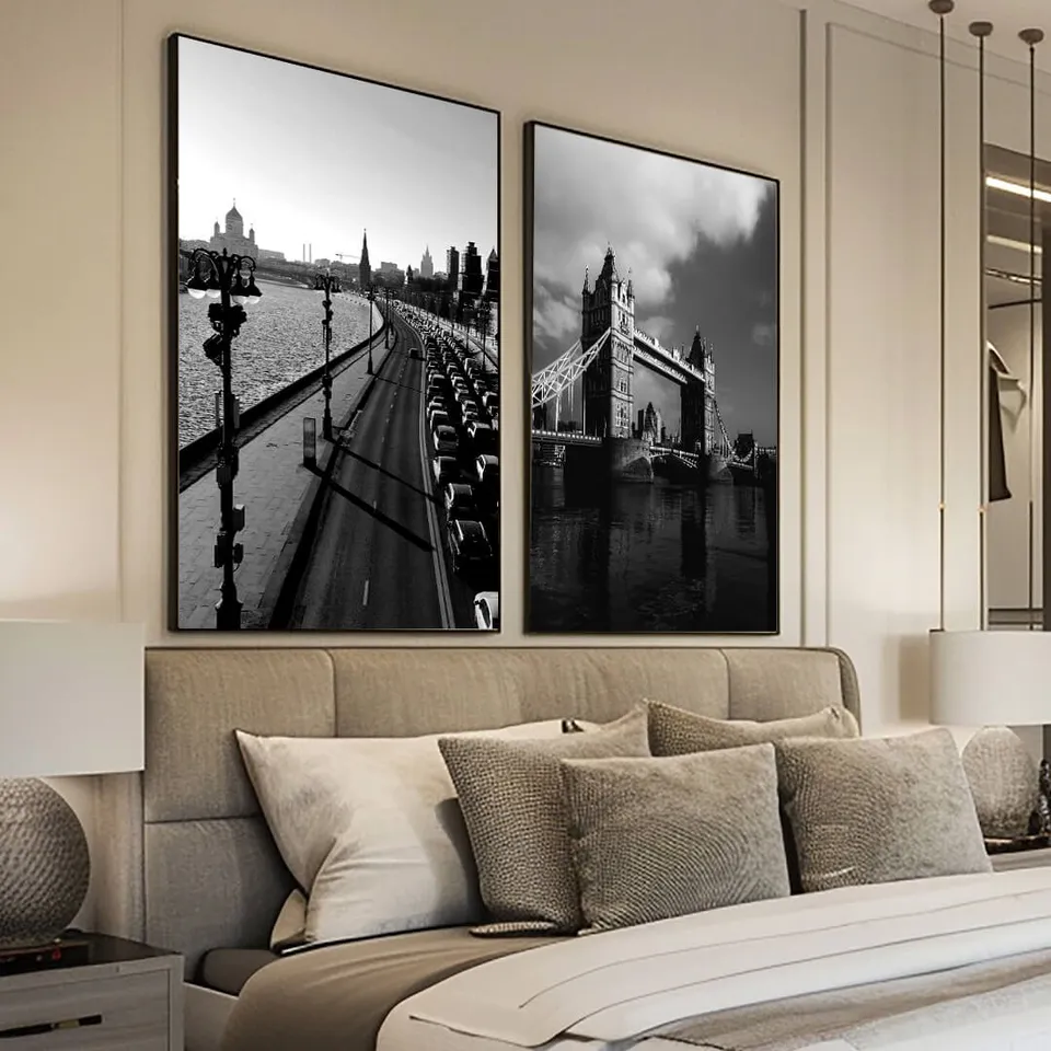 Quadro Duo Skyline of London Preto e Branco Quadro Duo Skyline of London Preto e Branco