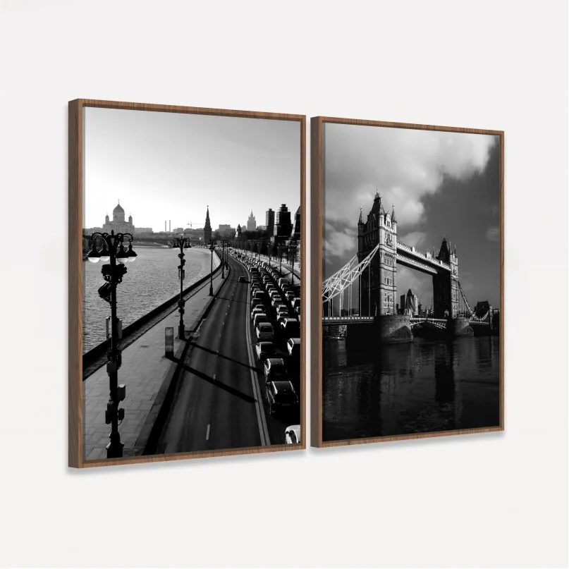 Quadro Duo Skyline of London Preto e Branco Quadro Duo Skyline of London Preto e Branco