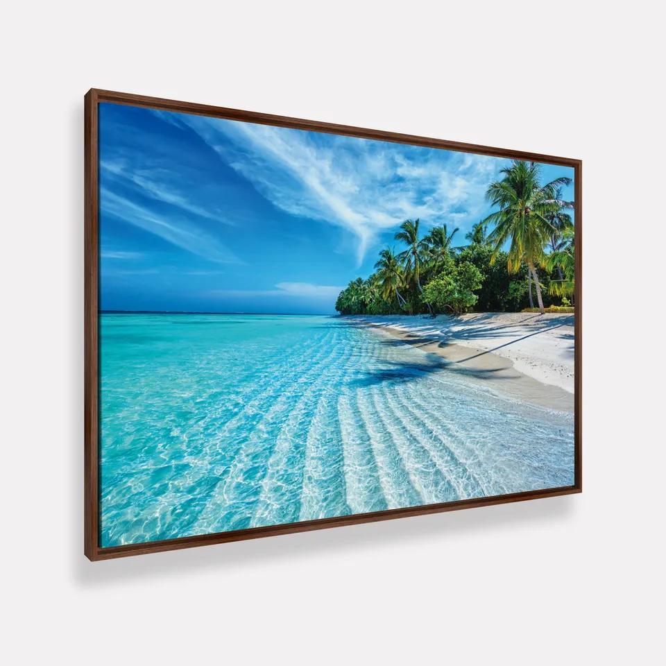 Quadro Decorativo Praia Tropical Paraíso Azul o Refúgio dos Sonhos
