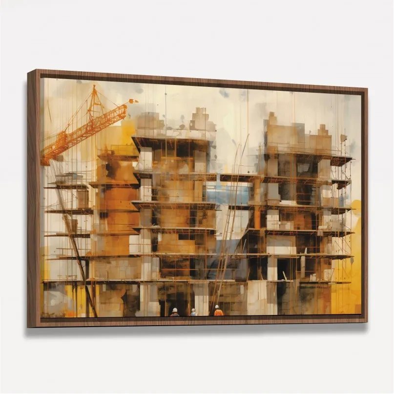 Quadro Engenharia Construção em Andamento - Arte Exclusiva