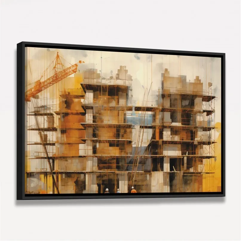 Quadro Engenharia Construção em Andamento - Arte Exclusiva