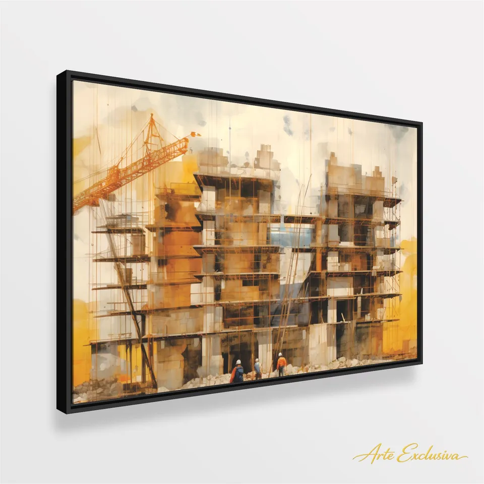 Quadro Arquitetura e Engenharia Estruturas do Amanhã Arte Abstrata 