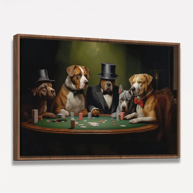Quadro Decorativo Cachorros Jogando Poker Game - Arte Exclusiva Quadro Decorativo Cachorros Jogando Poker Game - Arte Exclusiva