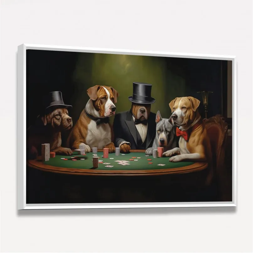 Quadro Decorativo Cachorros Jogando Poker Game - Arte Exclusiva Quadro Decorativo Cachorros Jogando Poker Game - Arte Exclusiva