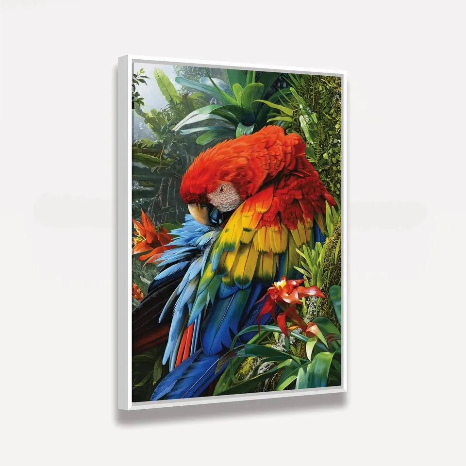 Quadro Arara Colorida na Floresta Quadro Arara Colorida na Floresta