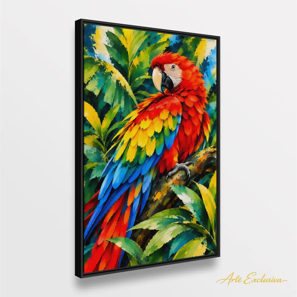 Quadro Arara Encanto Tropical Espírito de Liberdade
