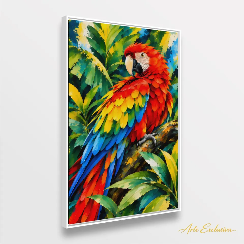Quadro Arara Encanto Tropical Espírito de Liberdade