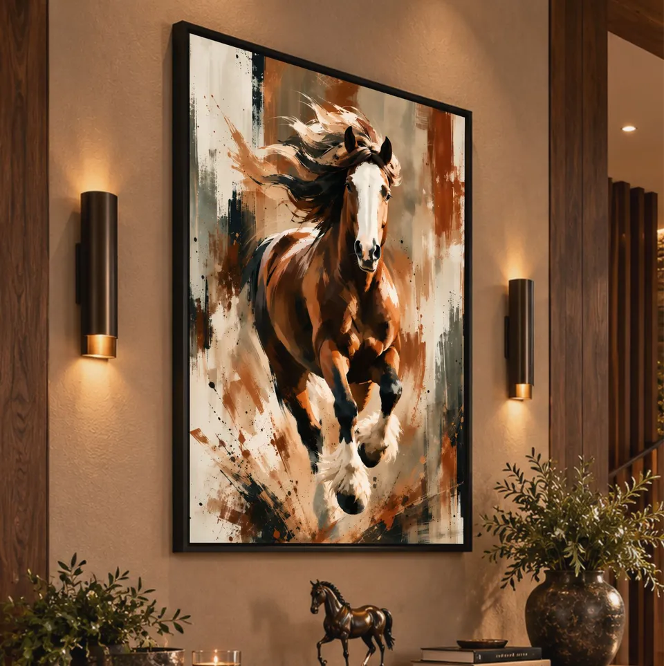 Quadro Cavalo Espírito Indomável Arte Abstrata