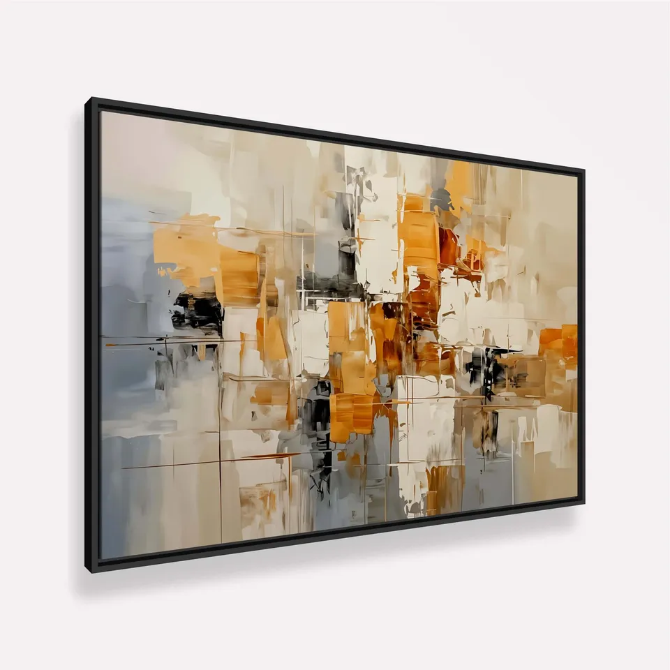 Quadro Equilíbrio Abstrato Arte Moderna Tons Neutros e Quentes - Arte Exclusiva