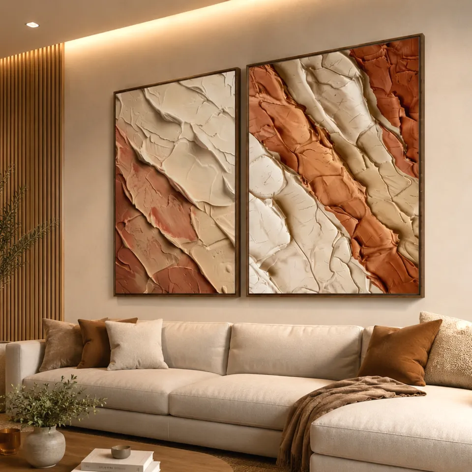 Quadro Abstrato Moderno Terracota Relevo da Terra Quadro Abstrato Moderno Terracota Relevo da Terra