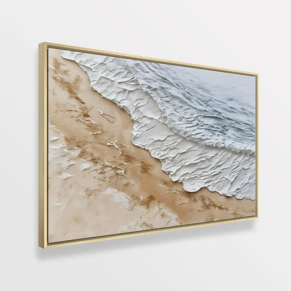 Quadro Abstrato Serenidade Costeira Areia e Mar