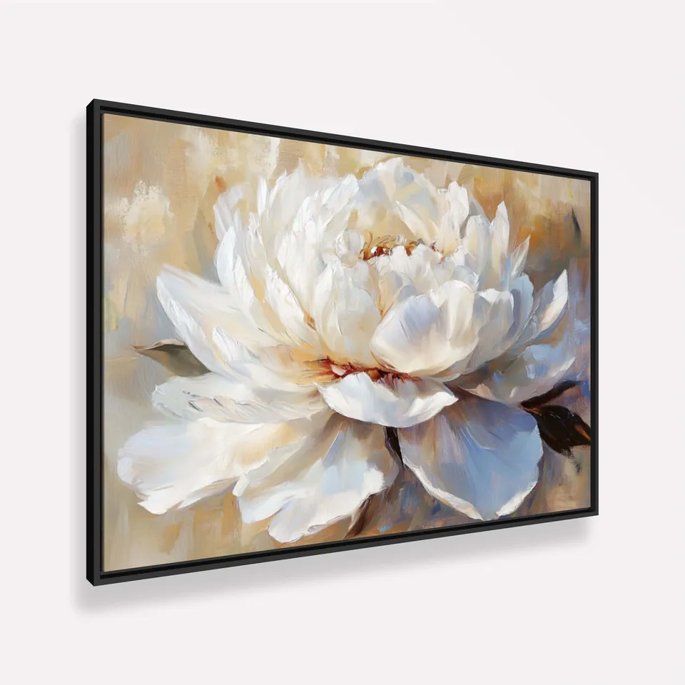 Quadro Harmonia em Flor Peônia Abstrata Moderna - Arte Exclusiva