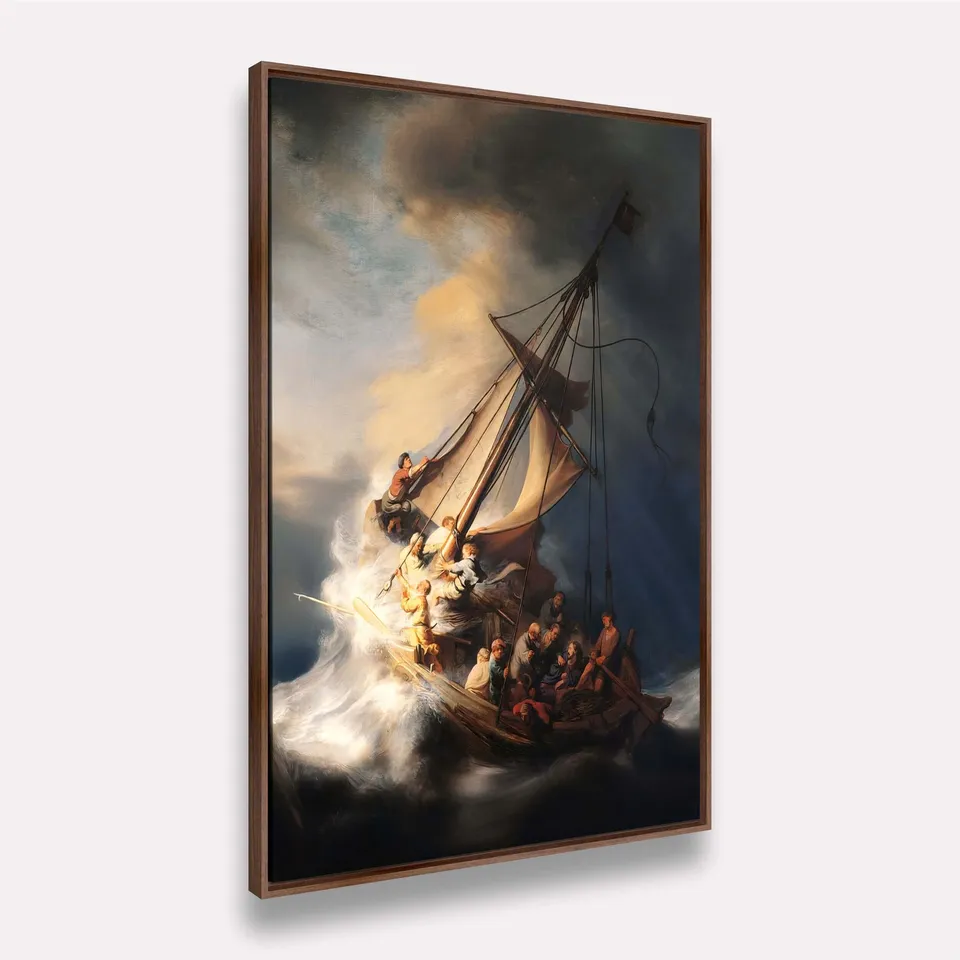 Quadro A Tempestade no Mar da Galileia de Rembrandt Van Rijn Releitura