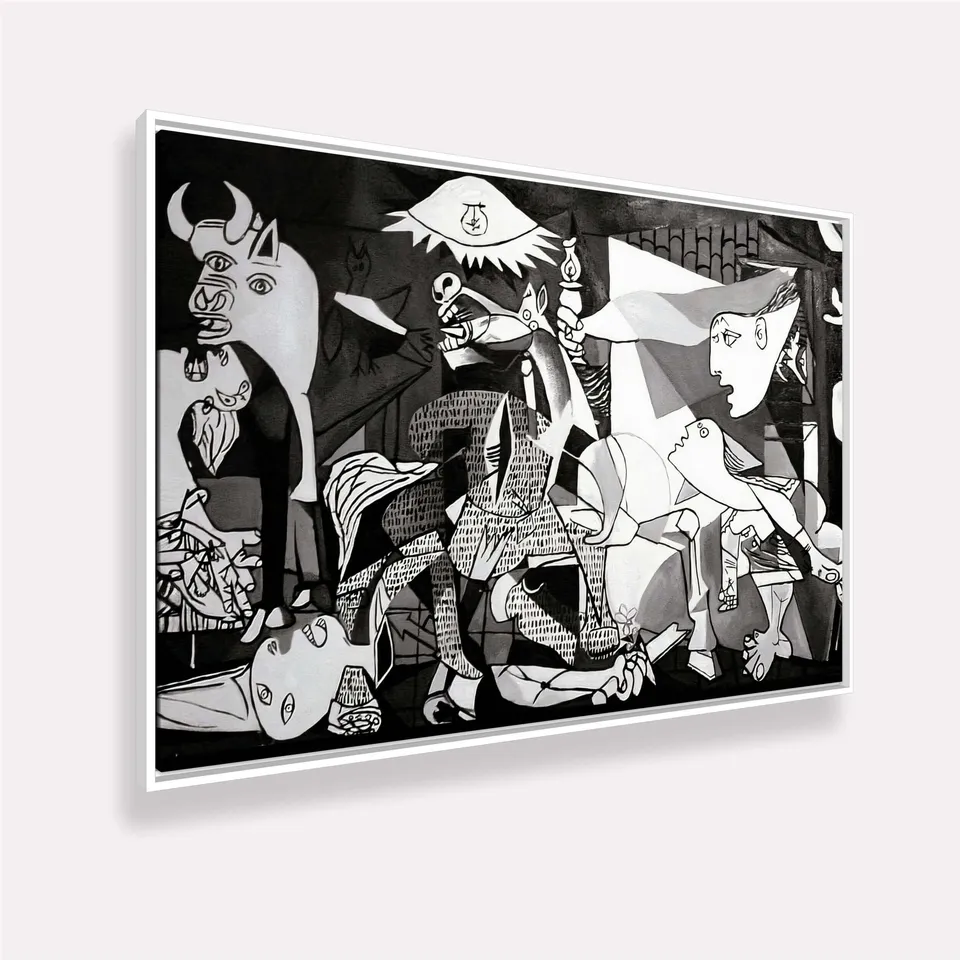 Quadro Guernica em Preto e Branco de Pablo Picasso Releitura Quadro Guernica em Preto e Branco de Pablo Picasso Releitura