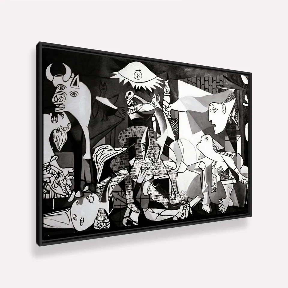 Quadro Guernica em Preto e Branco de Pablo Picasso Releitura Quadro Guernica em Preto e Branco de Pablo Picasso Releitura