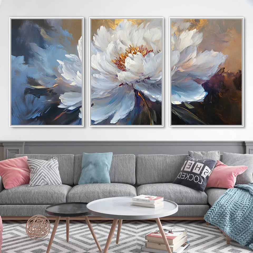 Quadro Flor Peônia Majestosa Harmonia de Cores - Arte Exclusiva
