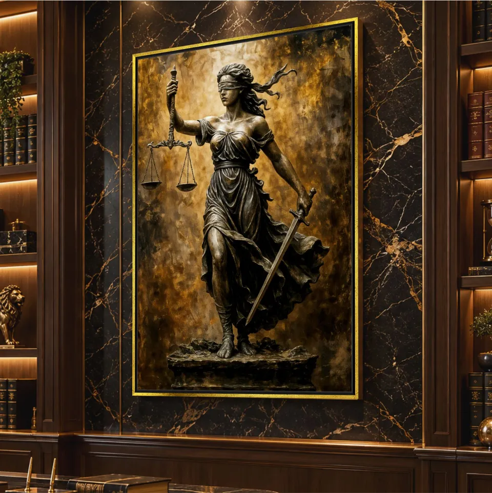 Quadro Deusa Grega Têmis a Guardiã da Justiça e Verdade
