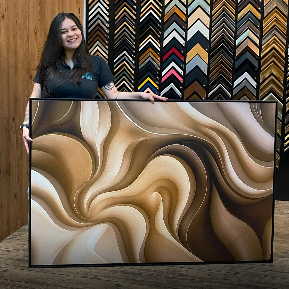 Quadro Abstrato Essência do Deserto Elegância em Movimento Tons Naturais