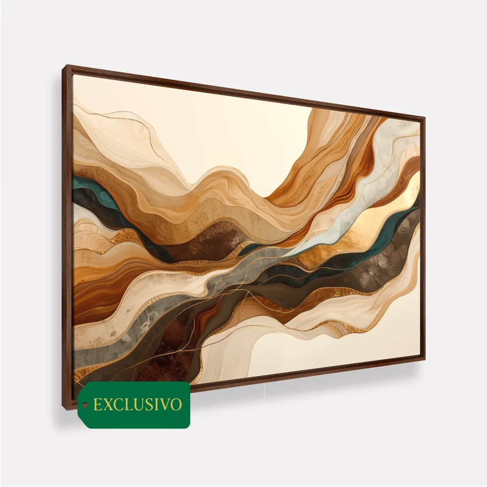 Quadro Abstrato Moderno Ondas Em Harmonia