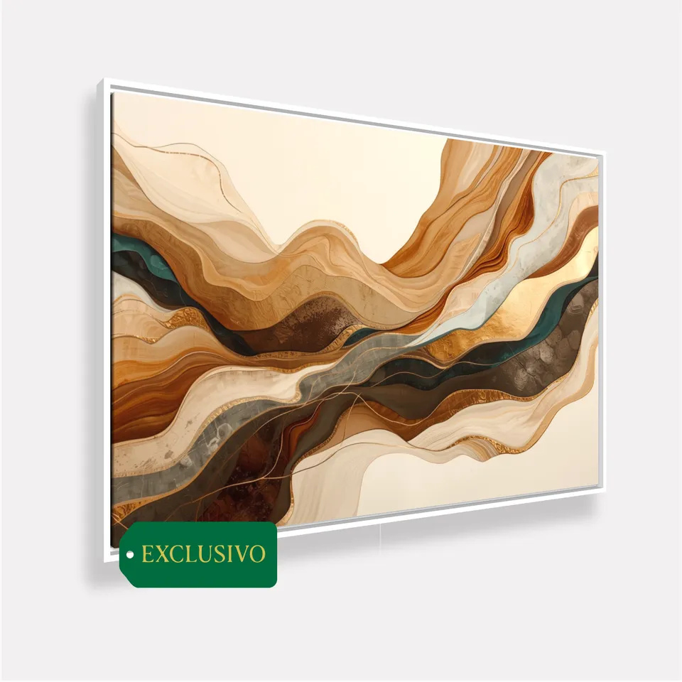 Quadro Abstrato Moderno Ondas Em Harmonia