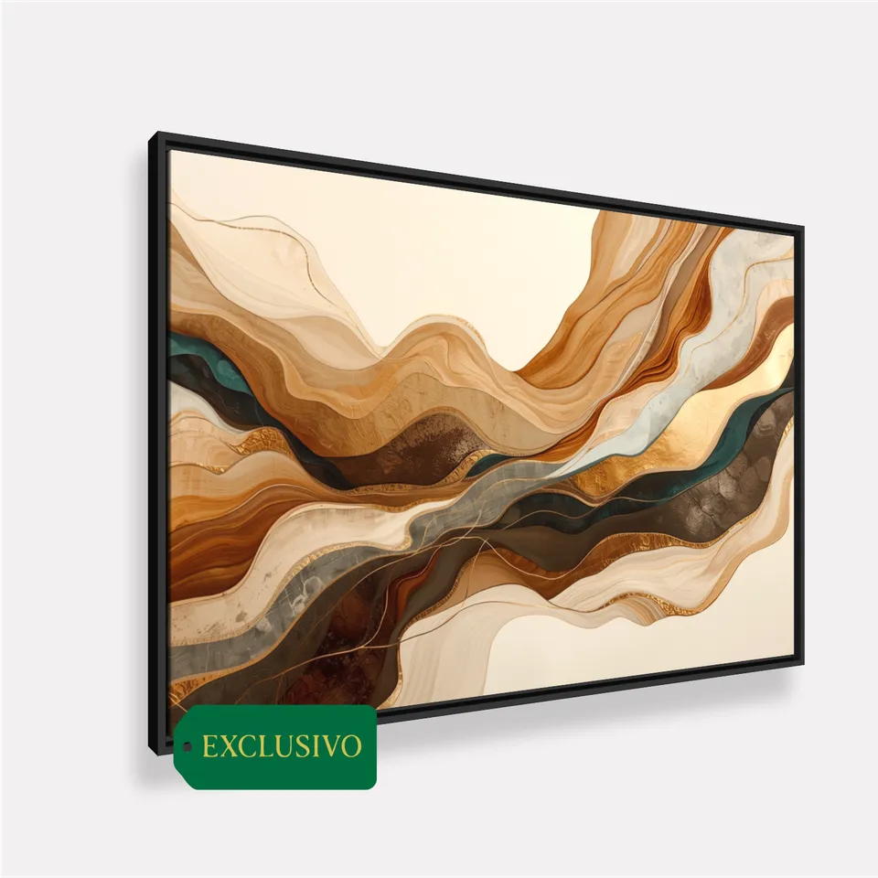 Quadro Abstrato Moderno Ondas Em Harmonia