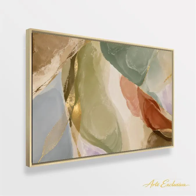 Quadro  Abstrato Essência Da Terra Em Cores Orgânicas 
