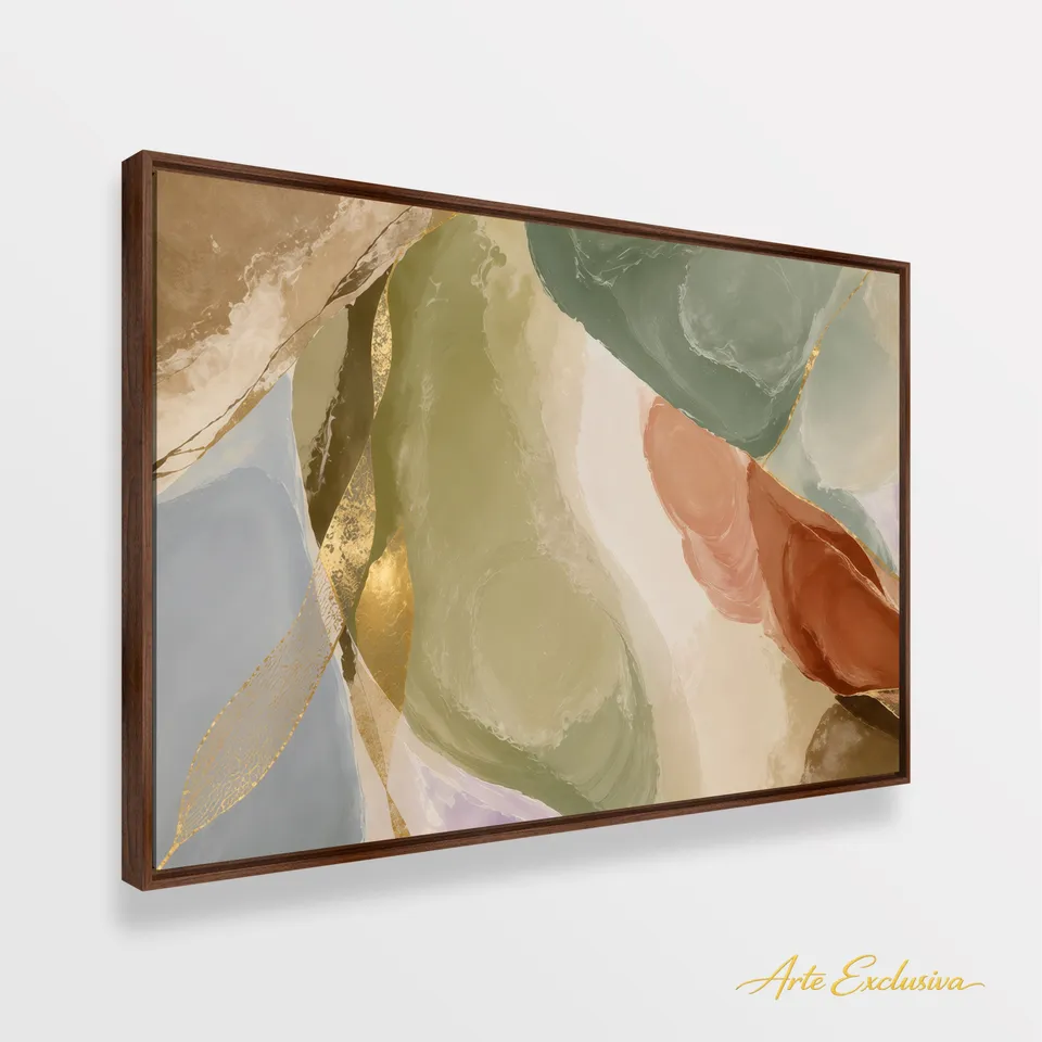 Quadro  Abstrato Essência Da Terra Em Cores Orgânicas 