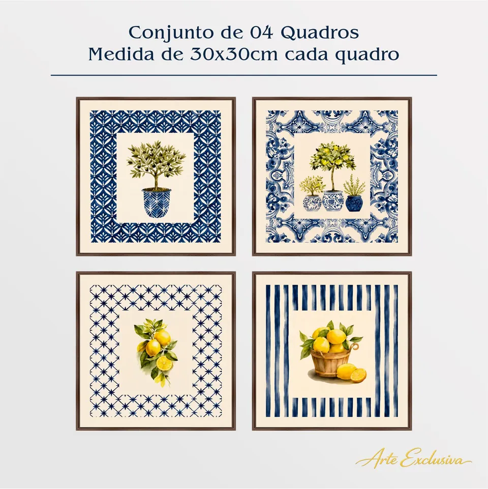 Quadros Essência Mediterrânea Elementos Naturais
